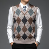 Atticus - Men's Argyle Knitted Sweater Vest